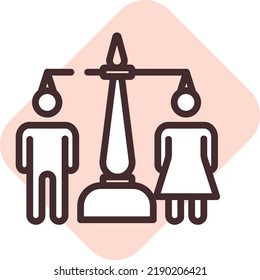 Ley de igualdad de género, ilustración, vector sobre un fondo blanco.