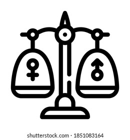 gender equality line icon vector. gender equality sign. isolated contour symbol black illustration