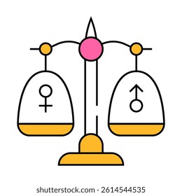 gender equality line icon vector. gender equality sign. isolated symbol illustration