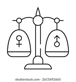 gender equality line icon vector. gender equality sign. isolated contour symbol black illustration