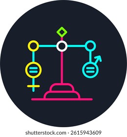 Gender Equality Line Multi Colour Circle