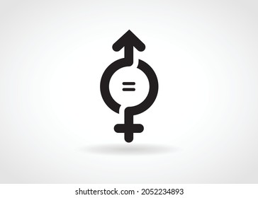 Gender Equality Logo Concept Vector Black Icon.