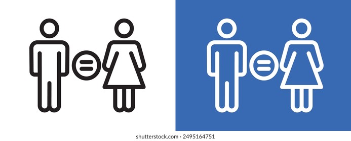 Gender equality logo sign set vector outline