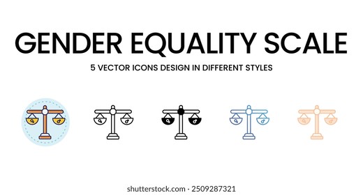 Gender Equality Scale icons set vector stock illustration