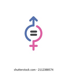 Gender equality simple thin line icon vector illustration. For web and mobile UI UX
