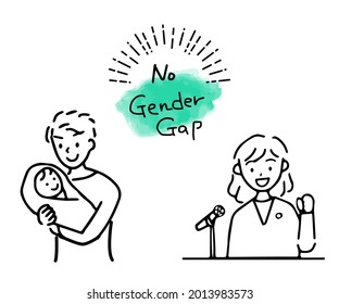 para la igualdad de género ilustración táctil simple