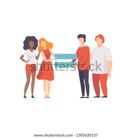 Gender Equality in Society, Equal Rights of People Vector Illustration