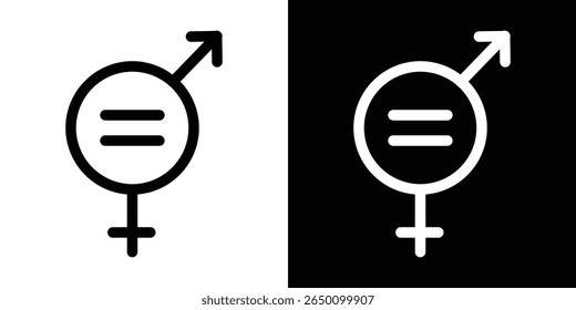 Gender equality symbol combining male and female signs with equal mark representing equity rights inclusion identity diversity fairness empowerment awareness