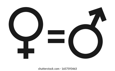 Gender equality symbol, equal rights icon design template, vector illustration