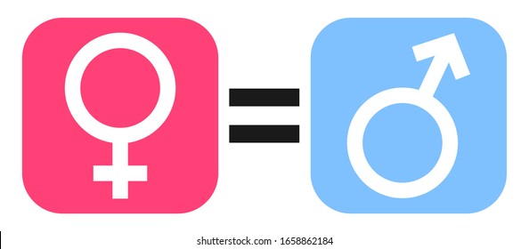Símbolo de igualdad de género, plantilla de diseño de icono de igualdad de derechos, ilustración vectorial