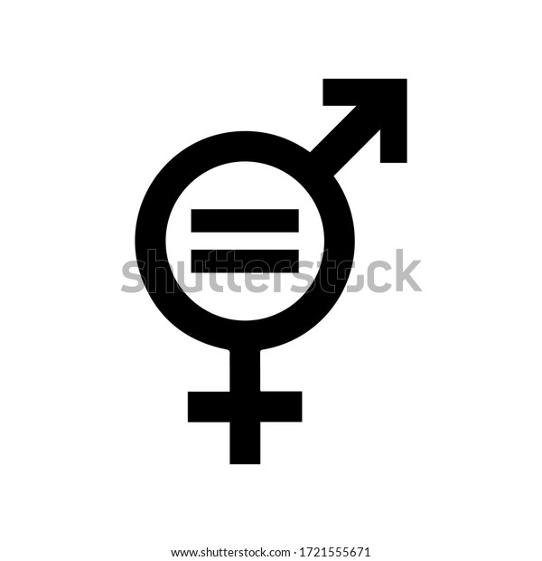 Gender
equality symbol, flat vector illustration icon signifies that women
and men should always have equal
opportunities