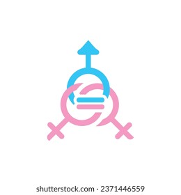 Gender equality symbol icon vector illustration design