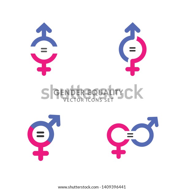 男女平等記号 4つのアイコン のベクター画像素材 ロイヤリティフリー