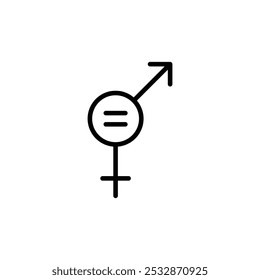 Gender Equality thin liner vector icon.