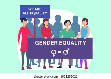 Gender Equality Vector Concept Young Women Stock Vector (Royalty Free ...