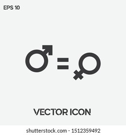 Gender equality vector icon illustration. Ui/Ux. Premium quality. 
