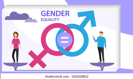 Gender Equality Vector Illustration Flat Tiny Stock Vector (Royalty ...