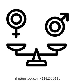 Gender Equality Vector Line Icon Design