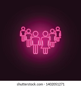 gender equality in work neon icon. Elements of People set. Simple icon for websites, web design, mobile app, info graphics