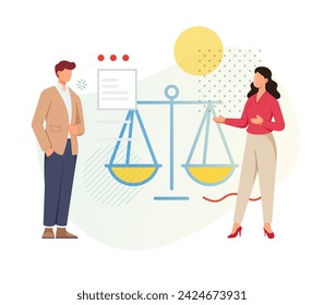 Gender Equality at Workplace and Gender pay equality - ESG - Stock Illustration  as EPS 10 File