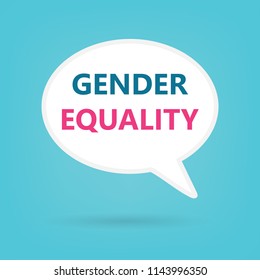 gender equality written on speech bubble- vector illustration