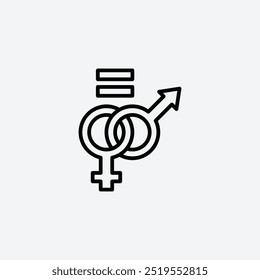 Icono de Vector de la línea de igualdad de género. EPS 10