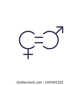 Gender Equity Icon, Line Vector