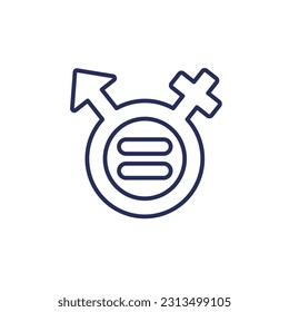 icono de equidad de género, vector de línea