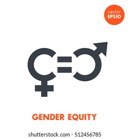 Gender Equity Icon On White, Vector Symbol