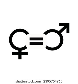 Gender equity icon. Vector symbol isolated on white background.