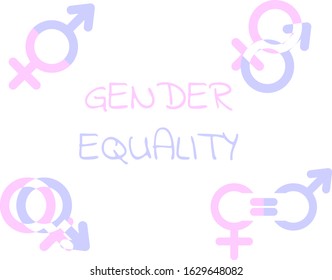 gender equlity set icon. gender equality set symbol. gender equality set sign. concept modern art. isolated. vector. white background.