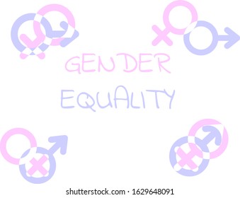 gender equlity set icon. gender equality set symbol. gender equality set sign. concept modern art. isolated. vector. white background.