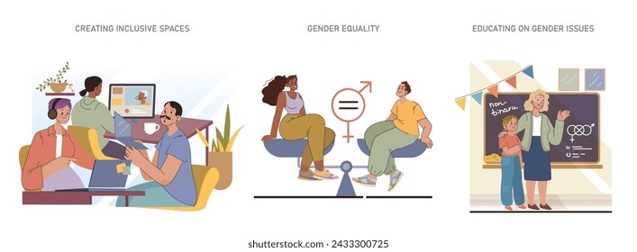 Gender Evolution set. Crafting inclusive spaces for dialogue, promoting gender equality, and education on gender issues. Celebrating diversity in unity.