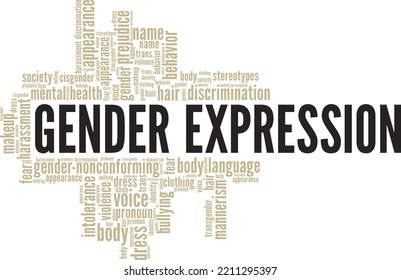Gender Expression word cloud conceptual design isolated on grey background.