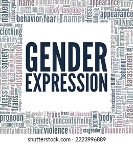 Gender Expression word cloud conceptual design isolated on white background.