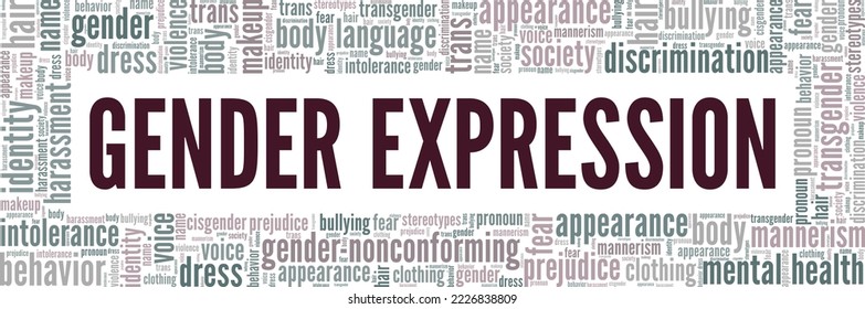 Gender Expression word cloud conceptual design isolated on white background.