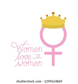 gender female symbol with crown