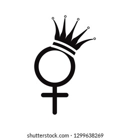 gender female symbol with crown