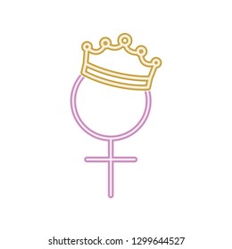 gender female symbol with crown