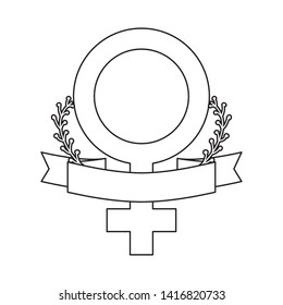 gender female symbol with ribbon