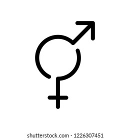 gender flat icon on transparent background