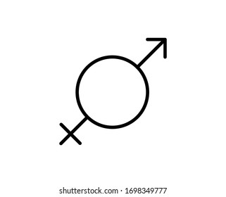Gender flat icon. Single high quality outline symbol for web design or mobile app.  Gender thin line signs for design logo, visit card, etc. Outline pictogram EPS10