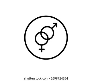 Gender flat icon. Single high quality outline symbol for web design or mobile app.  Gender thin line signs for design logo, visit card, etc. Outline pictogram EPS10