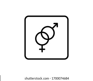 Gender flat icon. Single high quality outline symbol for web design or mobile app.  Gender thin line signs for design logo, visit card, etc. Outline pictogram EPS10