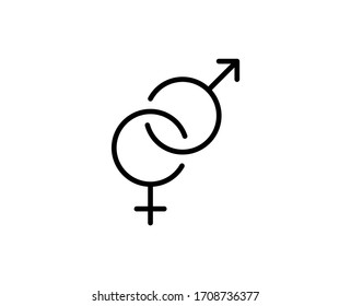 Gender flat icon. Single high quality outline symbol for web design or mobile app.  Gender thin line signs for design logo, visit card, etc. Outline pictogram EPS10