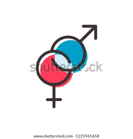 gender flat outline icon on transparent background