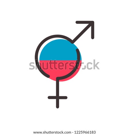 gender flat outline icon on transparent background
