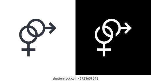 Gênero Fluido ícone com plano de fundo preto branco. Ilustração vetorial.