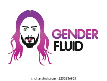 Gender fluid person logo concept