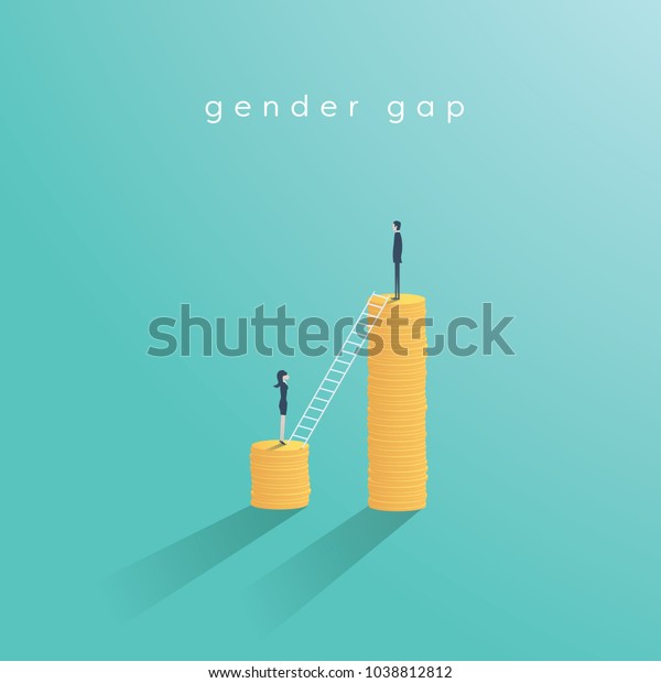 Gender Gap Inequality Salary Pay Vector Stock Vector Royalty Free 1038812812